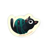 The Little Red House Black Cat Vinyl Sticker
