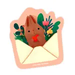 The Little Red House Brown Bunny Mail Vinyl Sticker