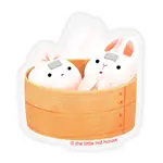 The Little Red House Bunny Bao Steam Clear Sticker