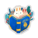The Little Red House Bunny Book Club Clear Sticker