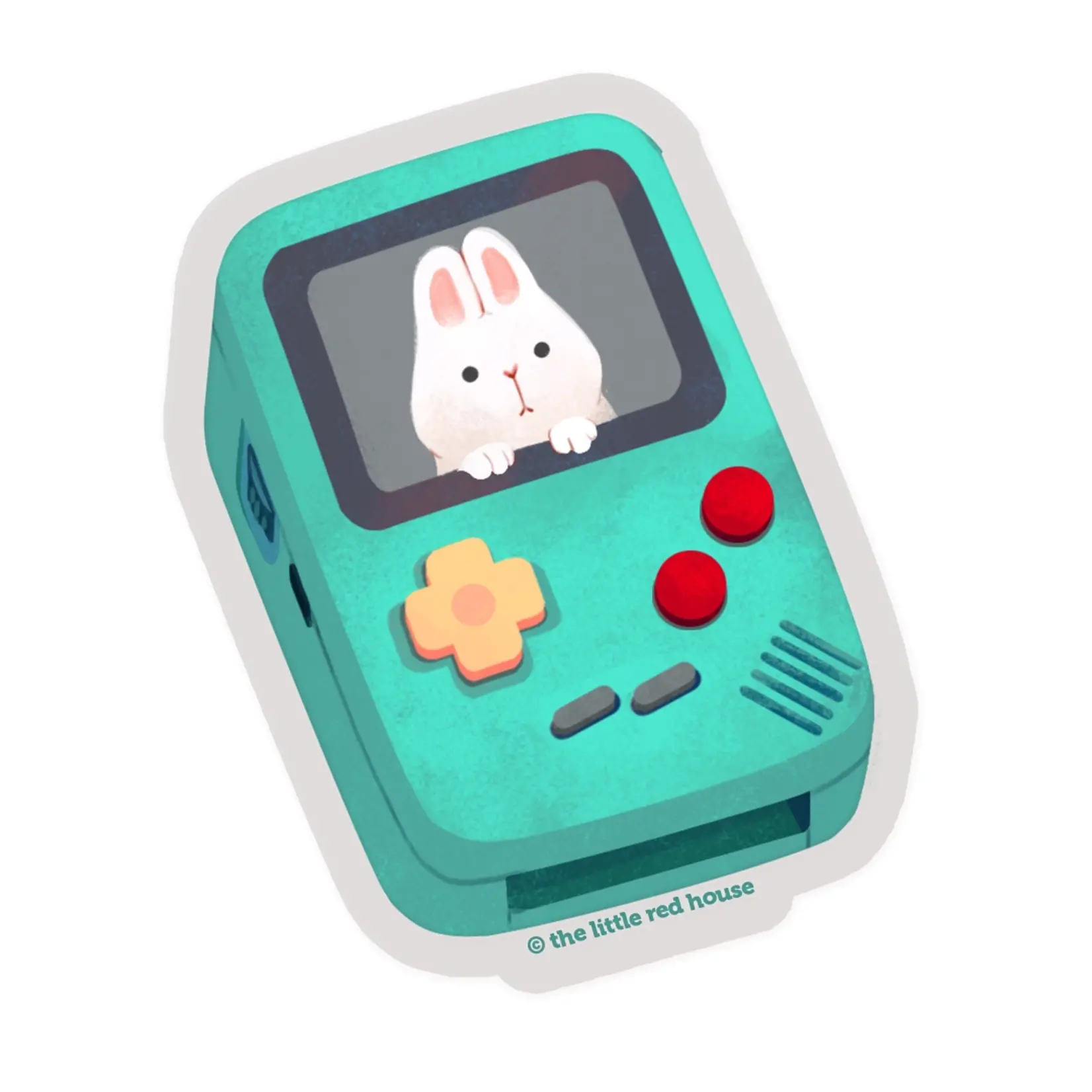 The Little Red House Bunny Game Boy Clear Sticker