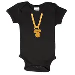 Spunky Stork Gold Chain Onesie-Black