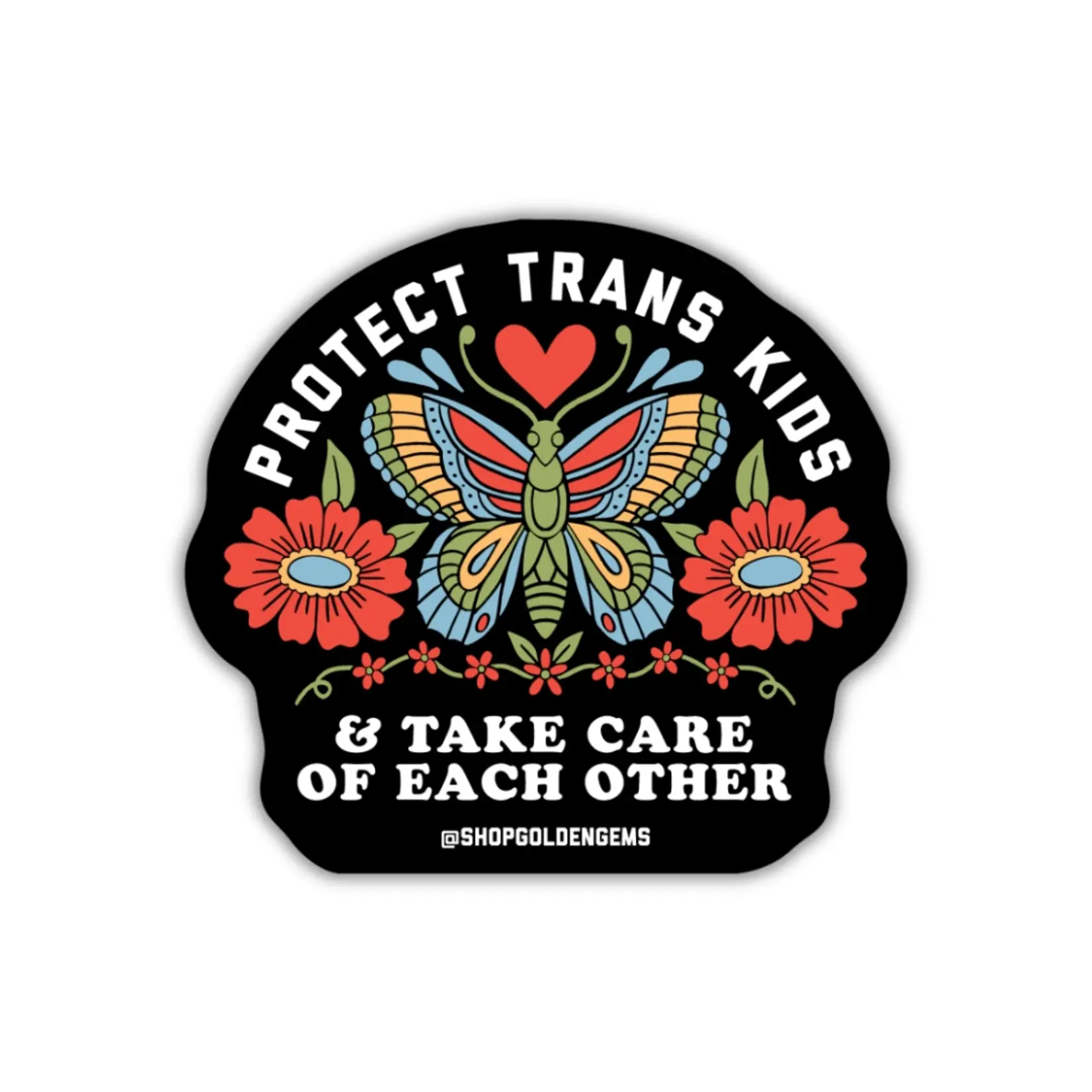 Golden Gems Protect Trans Kids Sticker