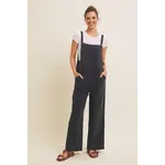 In February Wide Leg Overalls-Washed Black FINAL SALE