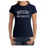 LA Pop Art Neighborhoods in Queens Tee- Navy