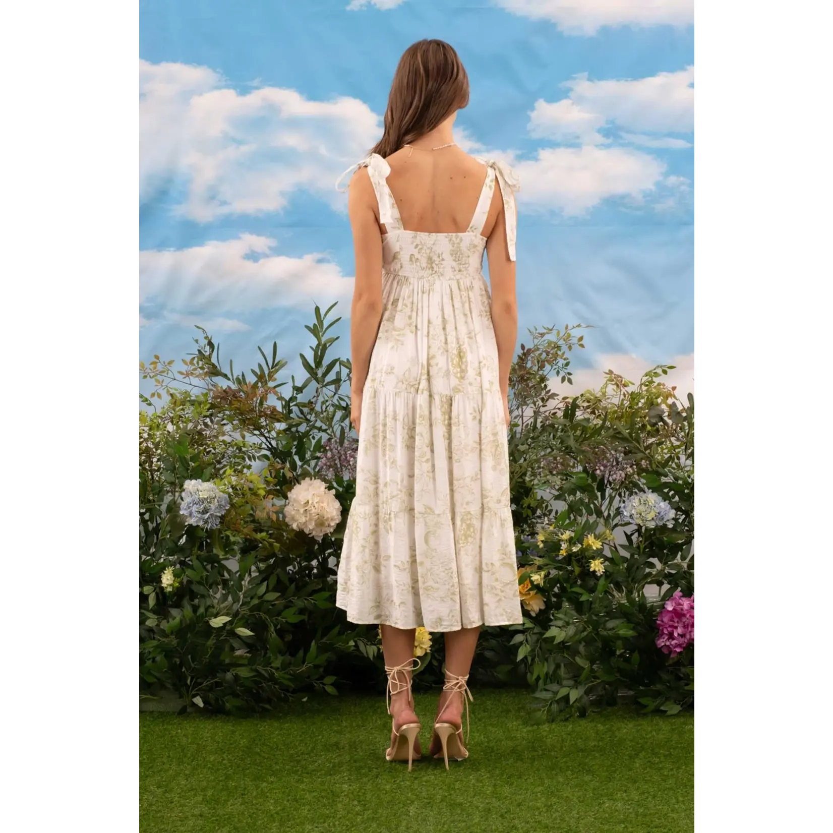 Blu Pepper Fruit Blossom Midi Dress OLIVE