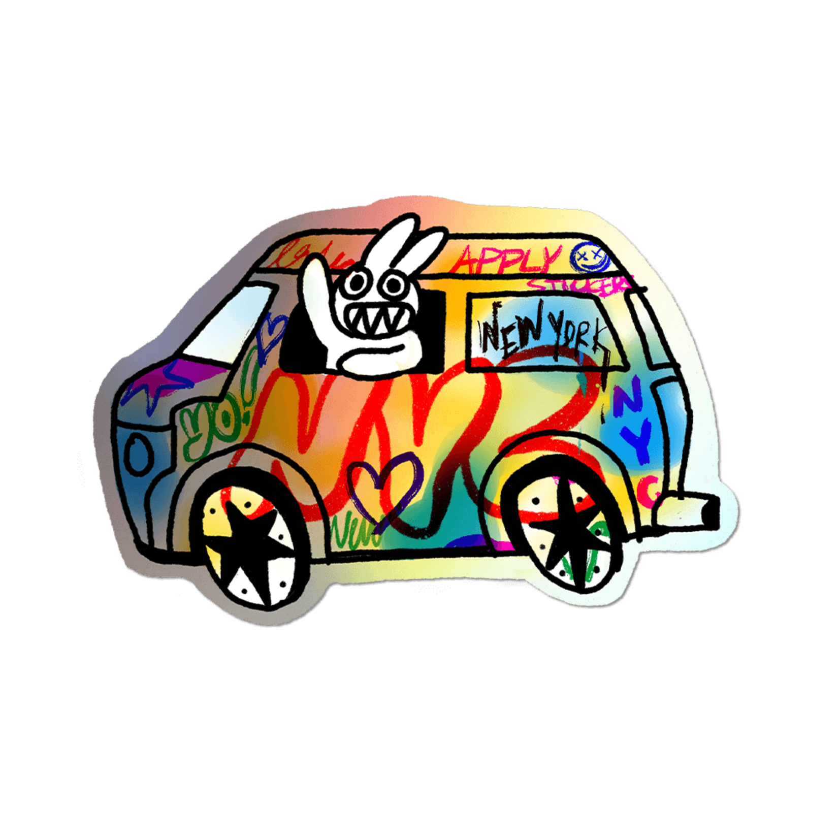 Apply Stickers Graffiti Van Psycho Bunny Sticker