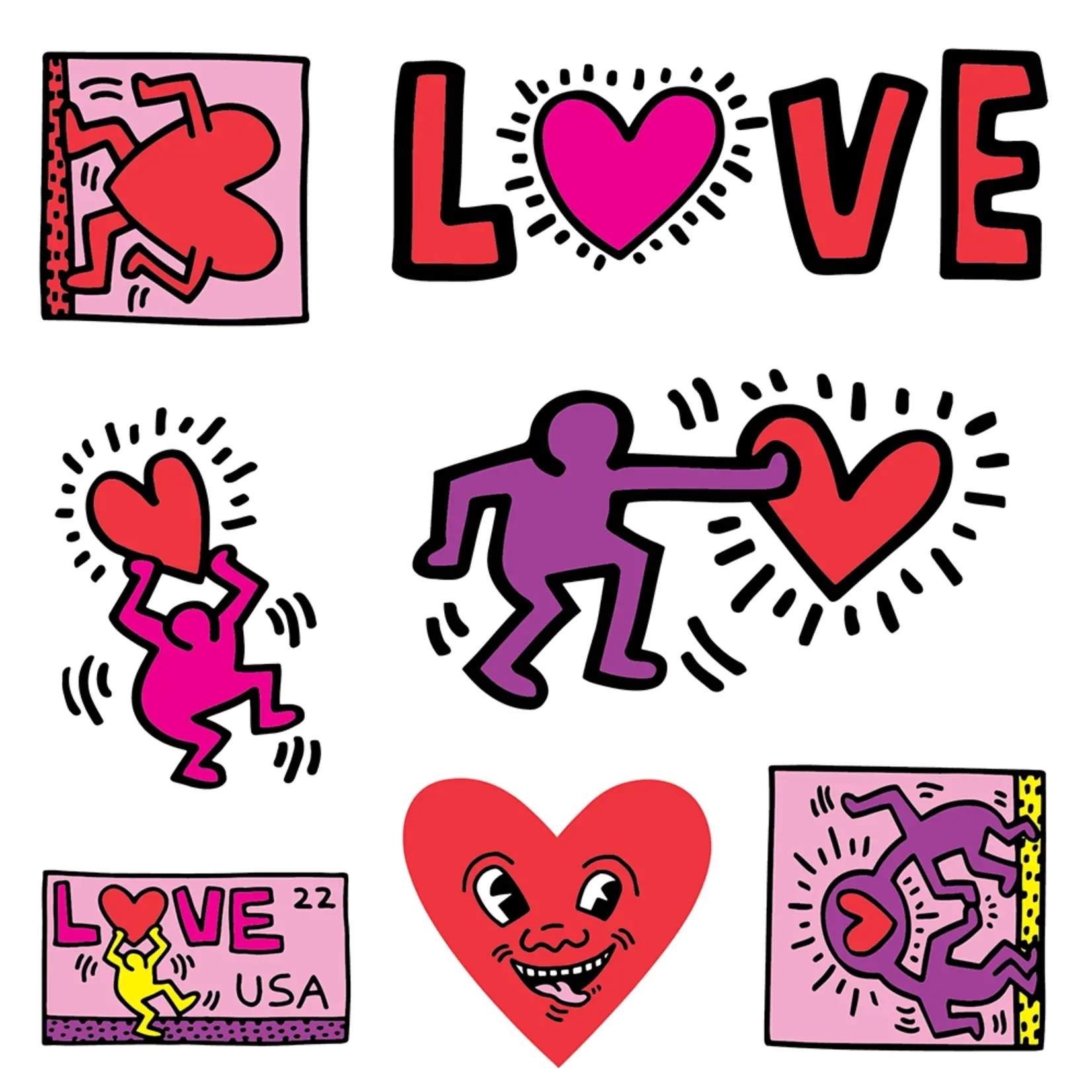 Apply Stickers Love By Keith Haring - Sticker Sheet