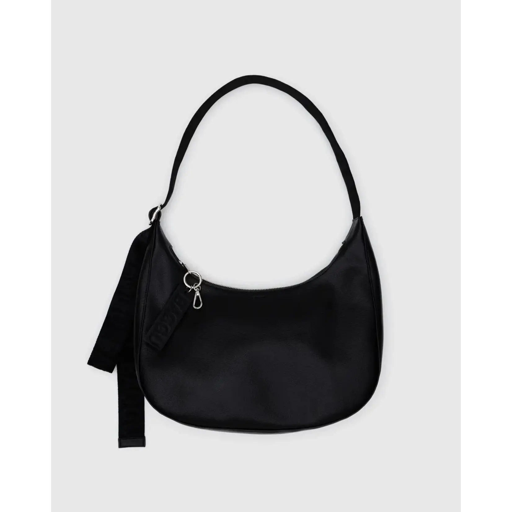 Baggu Medium Recycled Leather Crescent Bag Black
