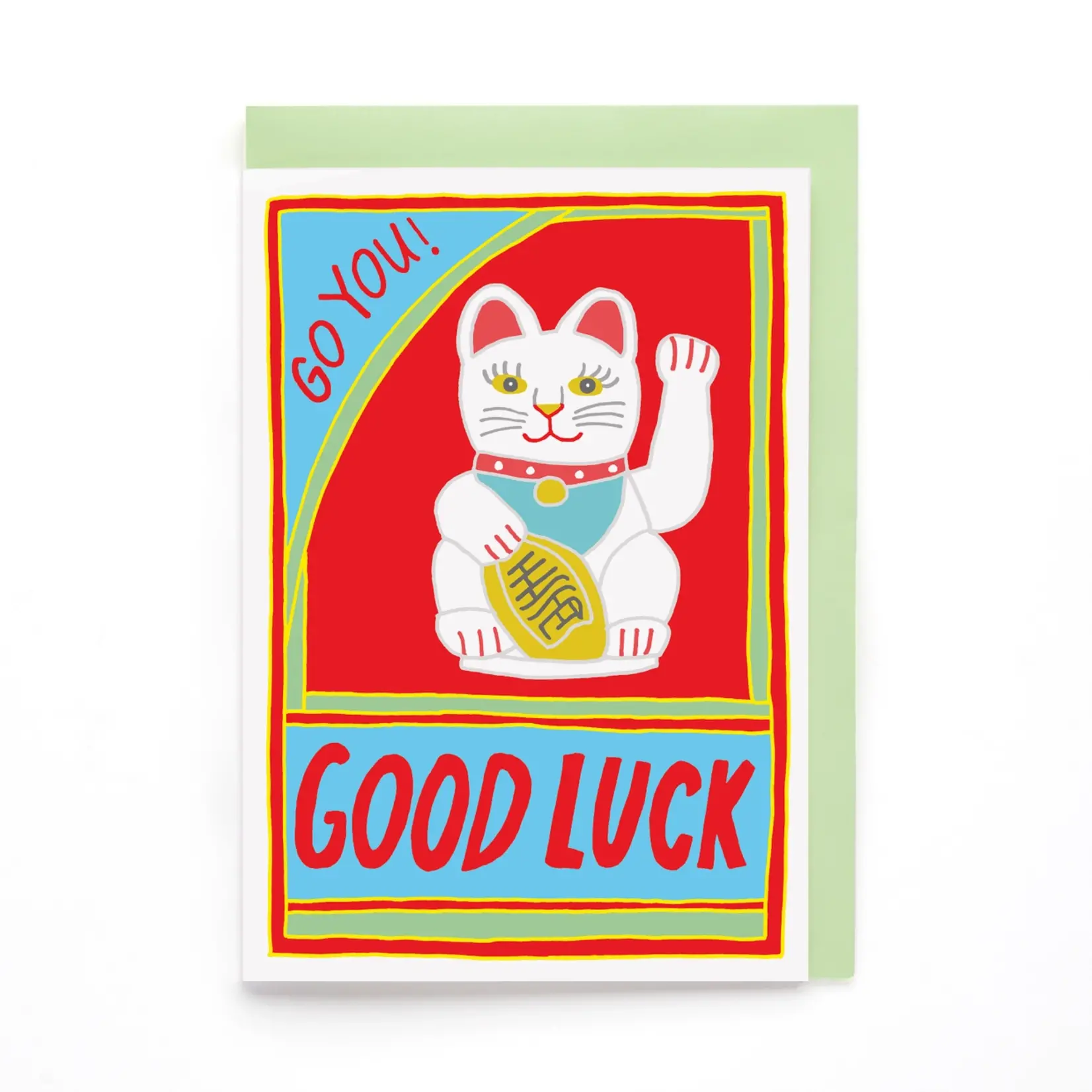 You've Got Pen On Your Face Lucky Chinese Cat Card