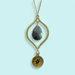 Ornamental Things Labradorite and Compass Necklace