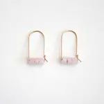 Hooks & Luxe Small Mountain Hoops -Rose Quartz