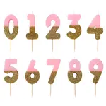 Talking Tables PinkGold Number Candle