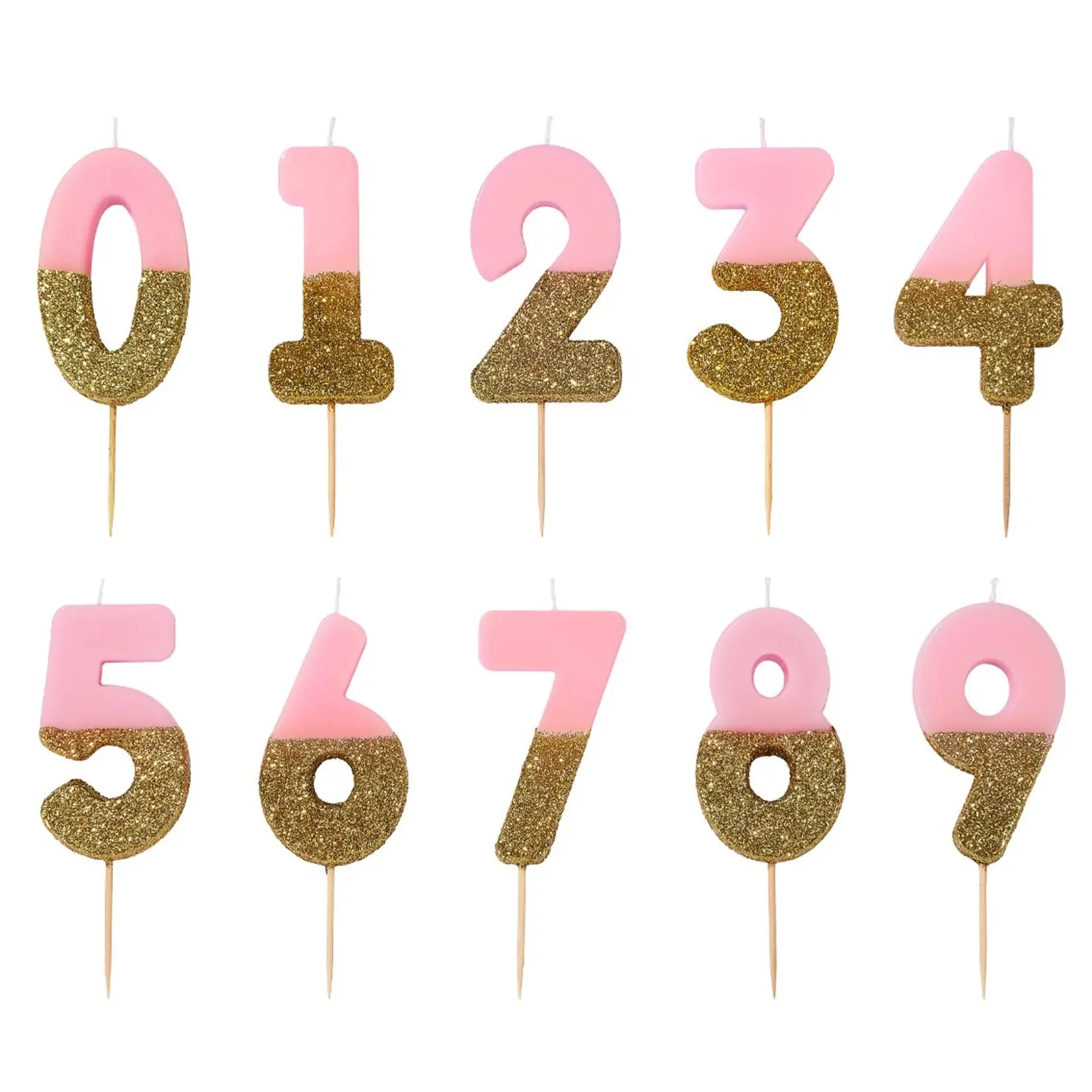 Talking Tables PinkGold Number Candle