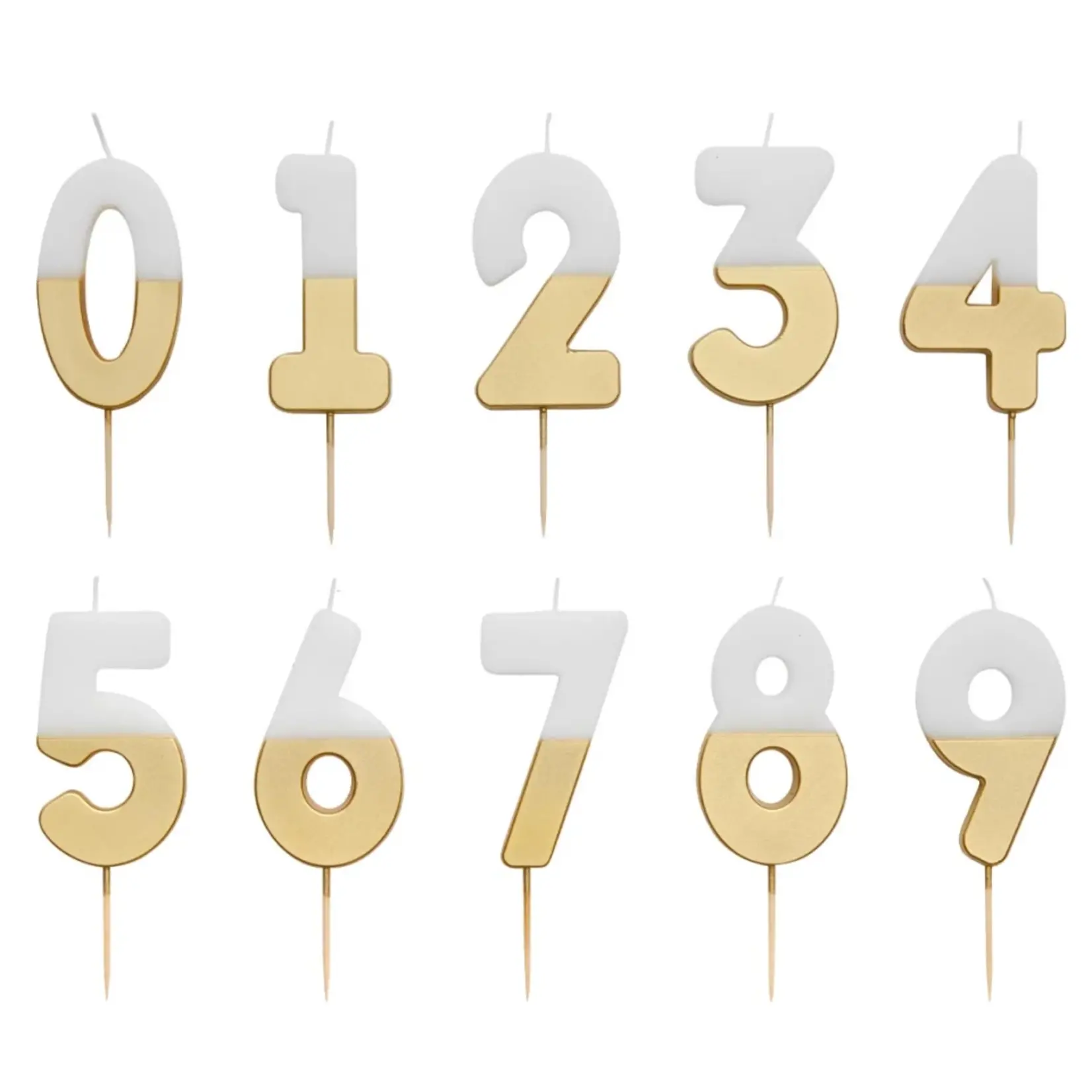 Talking Tables WhiteGold Number Candle