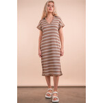 Very J Oversized Striped Midi-Mocha FINAL SALE