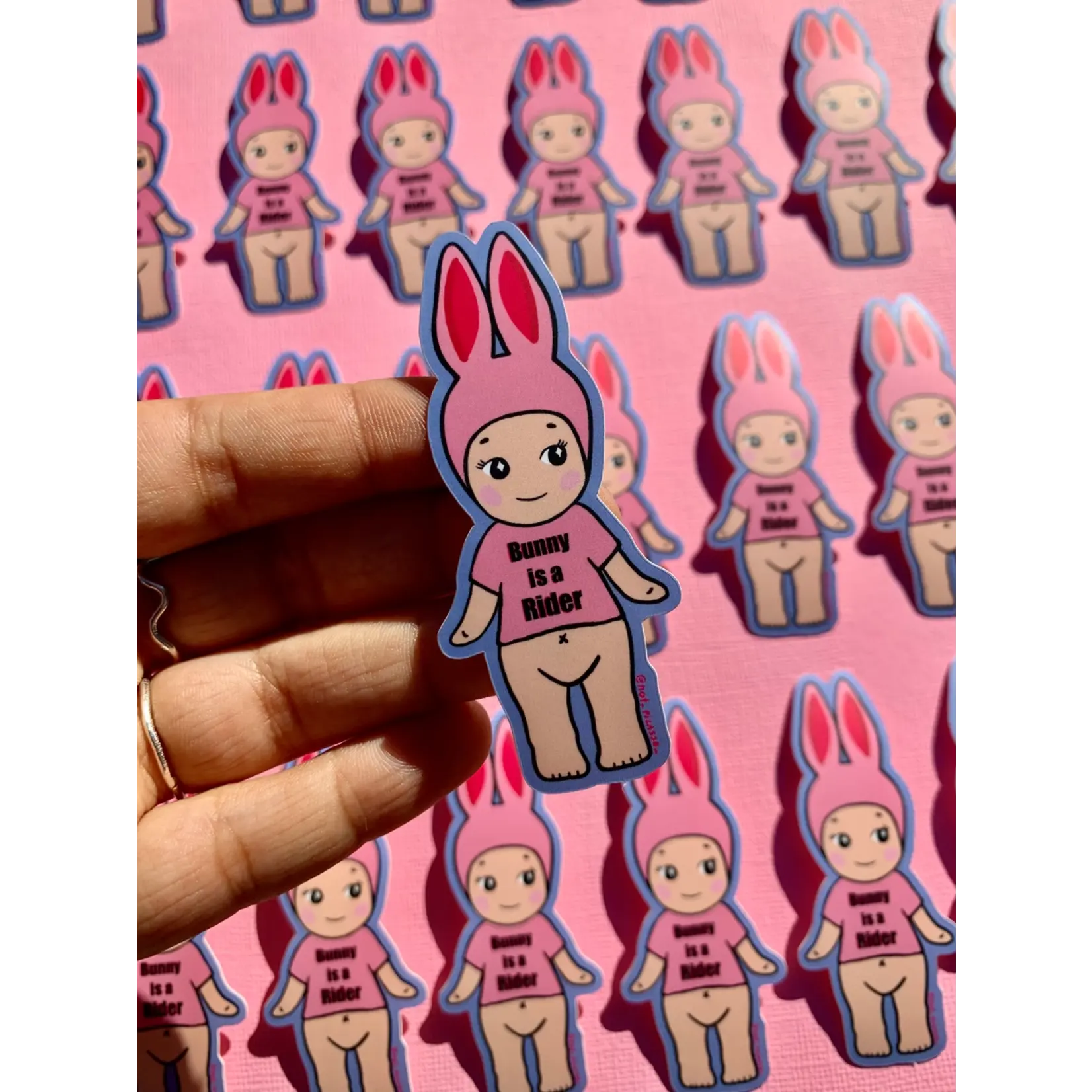 Not Picasso Bunny Is A Rider Kewpie Sticker