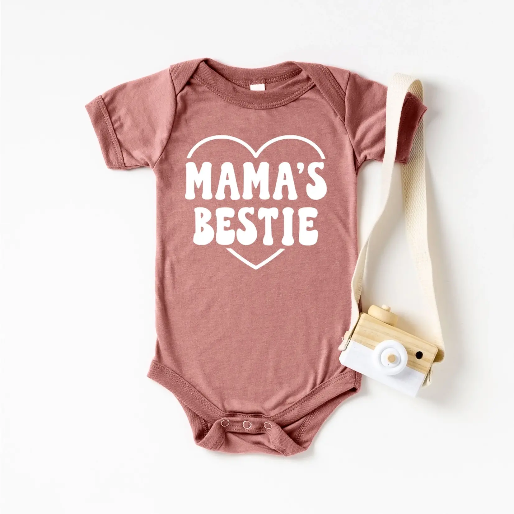 The Juniper Shop Mama's Bestie Onesie-Mauve