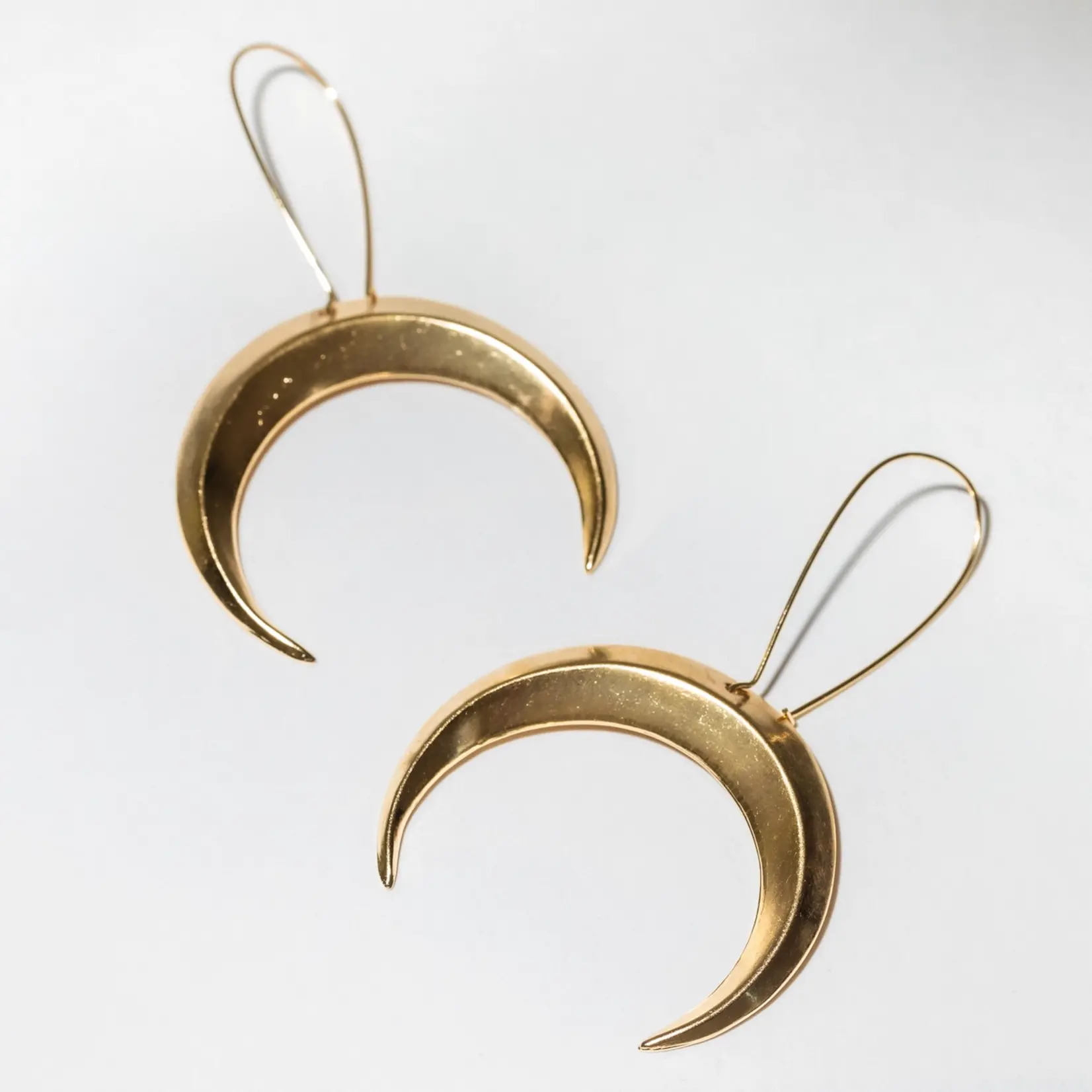 Larissa Loden Eclipse Crescent Moon Earrings Brass