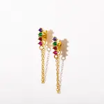 Larissa Loden Rainbow Chain Stud Earrings