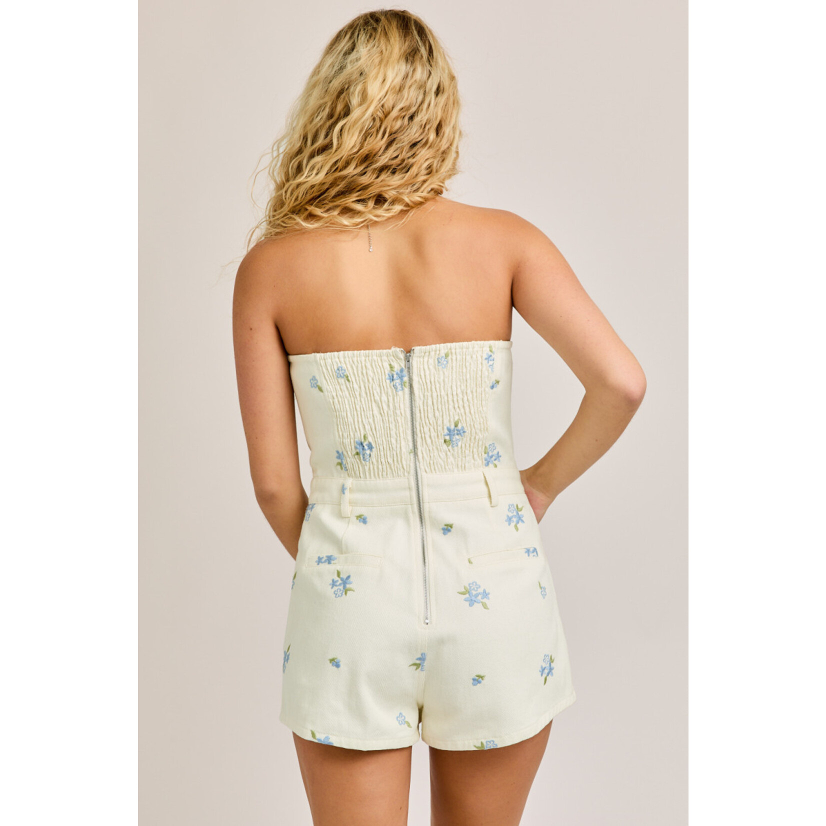 Lelis Embroidered Tube Romper