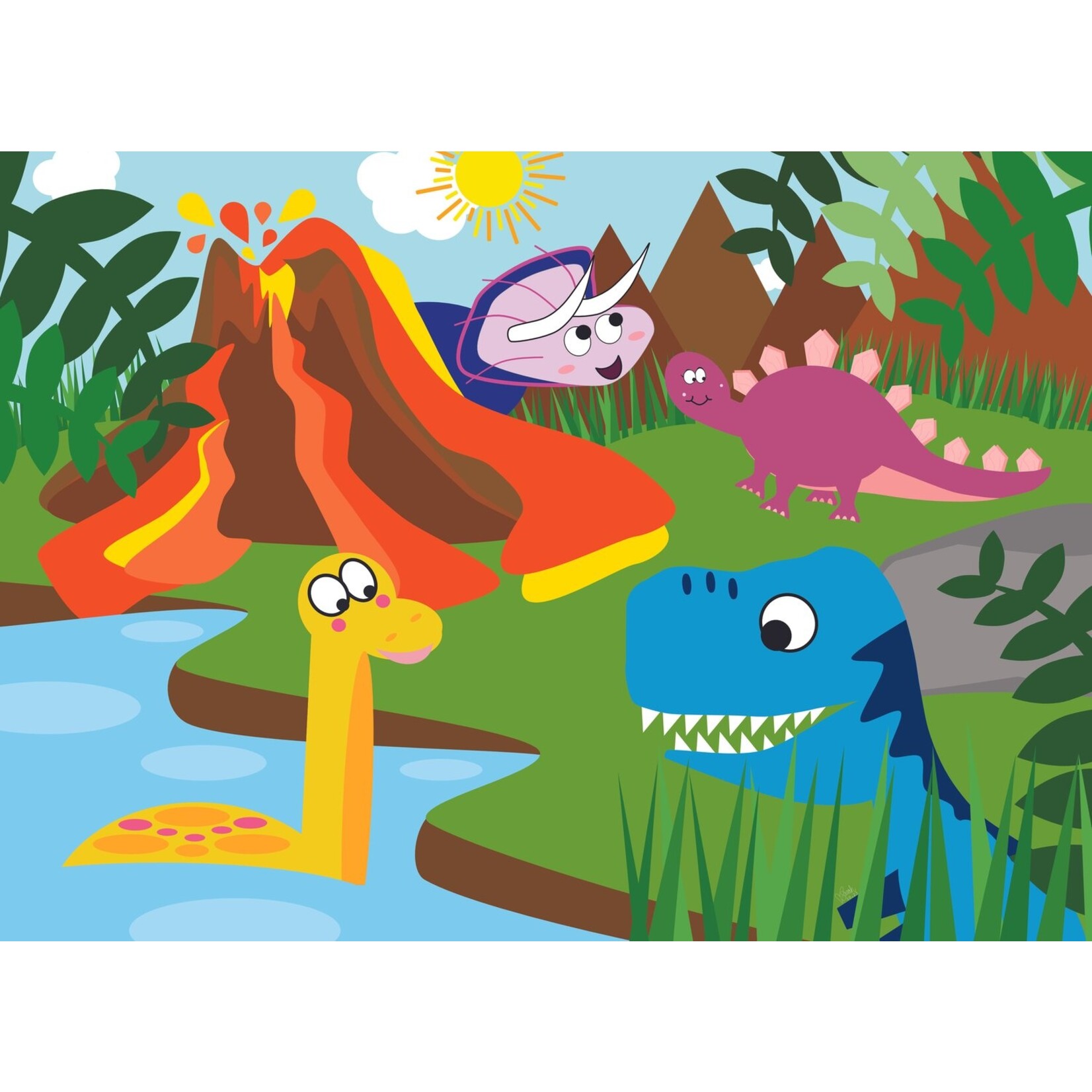 Lavender & Berries 18pc Puzzle-Dinos
