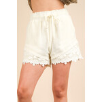 Very J Lacey Shorts-Natural FINAL SALE