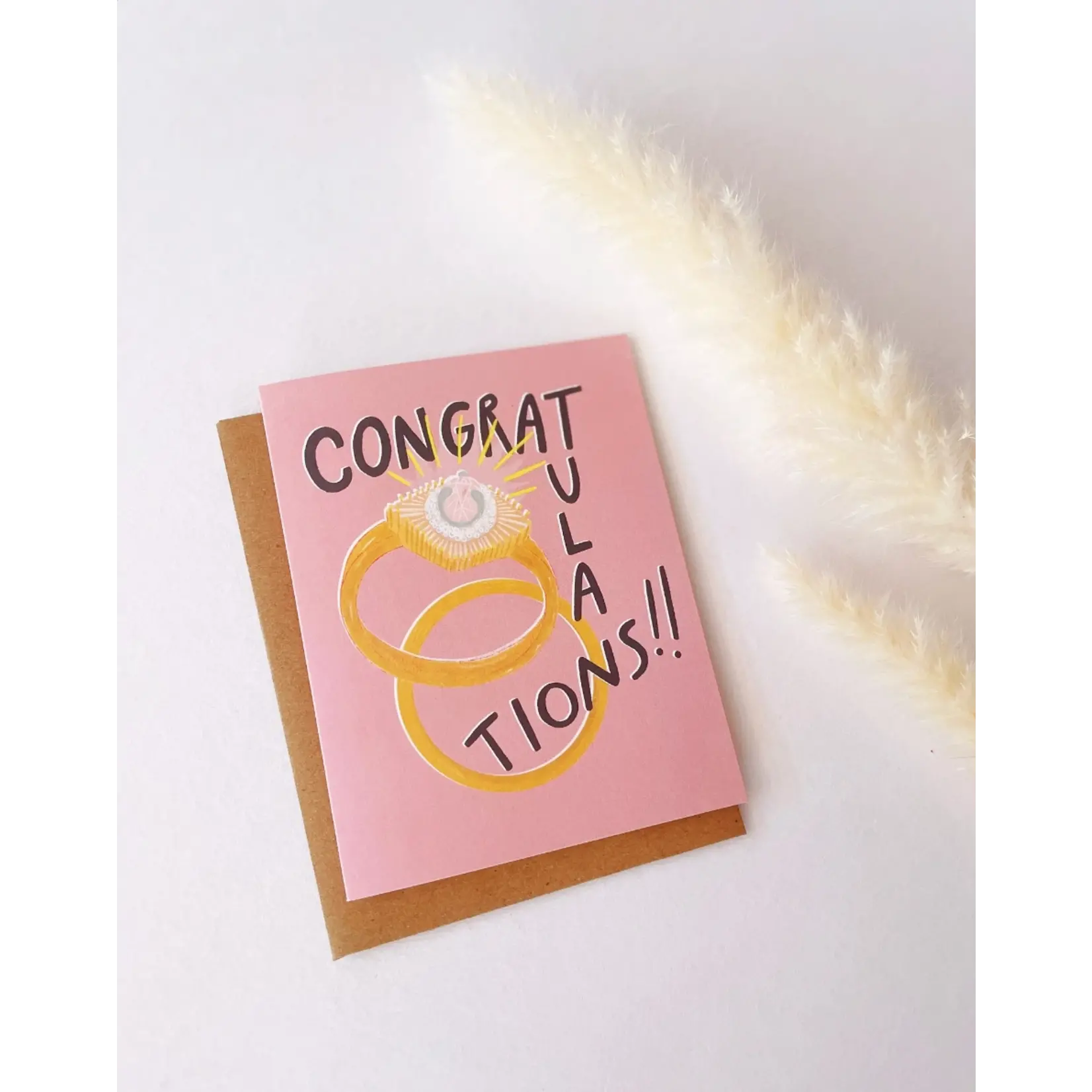 Abbie Ren Rings Congratulations Wedding Greeting Card