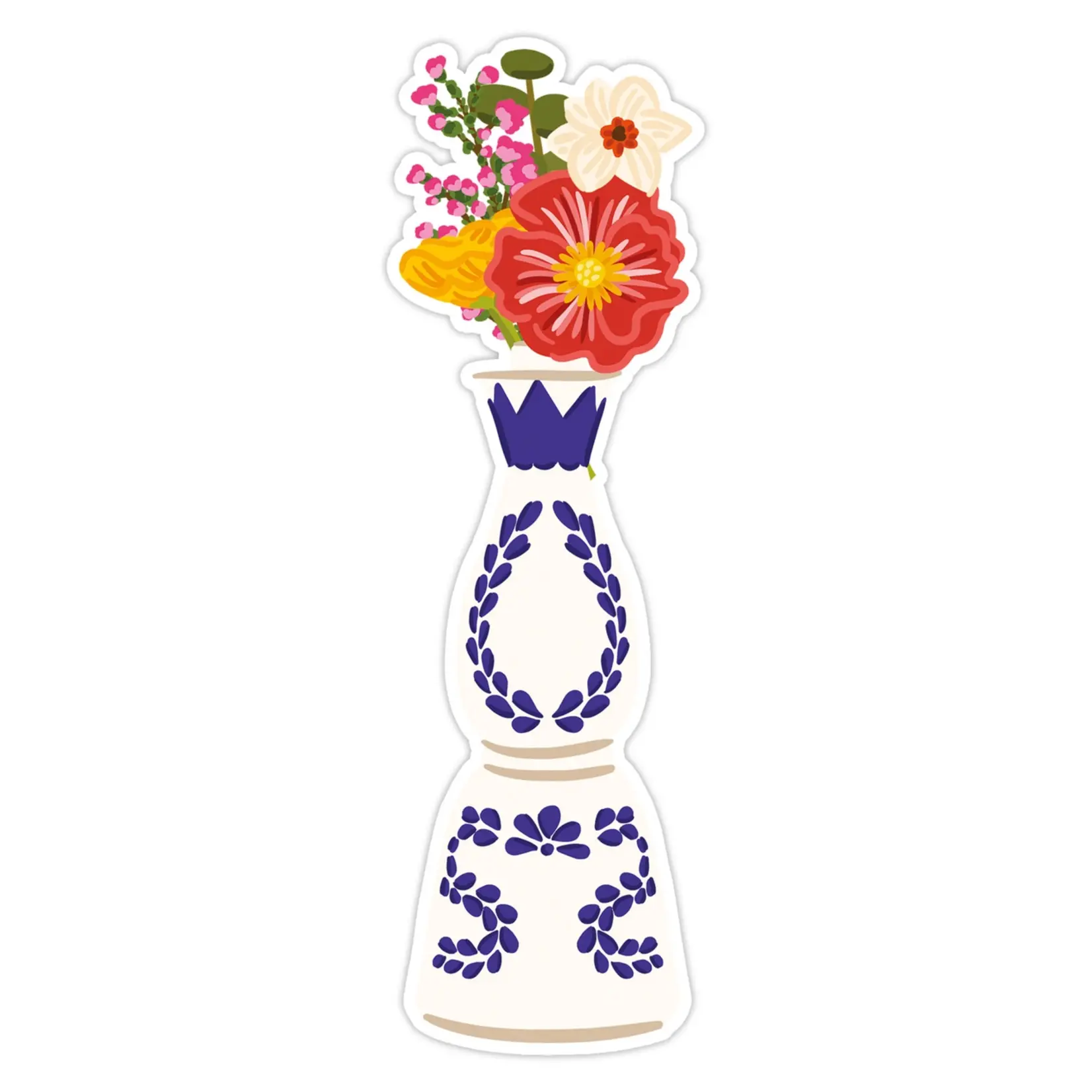 Bloomwolf Studio Azul Floral Die Cut Bookmark