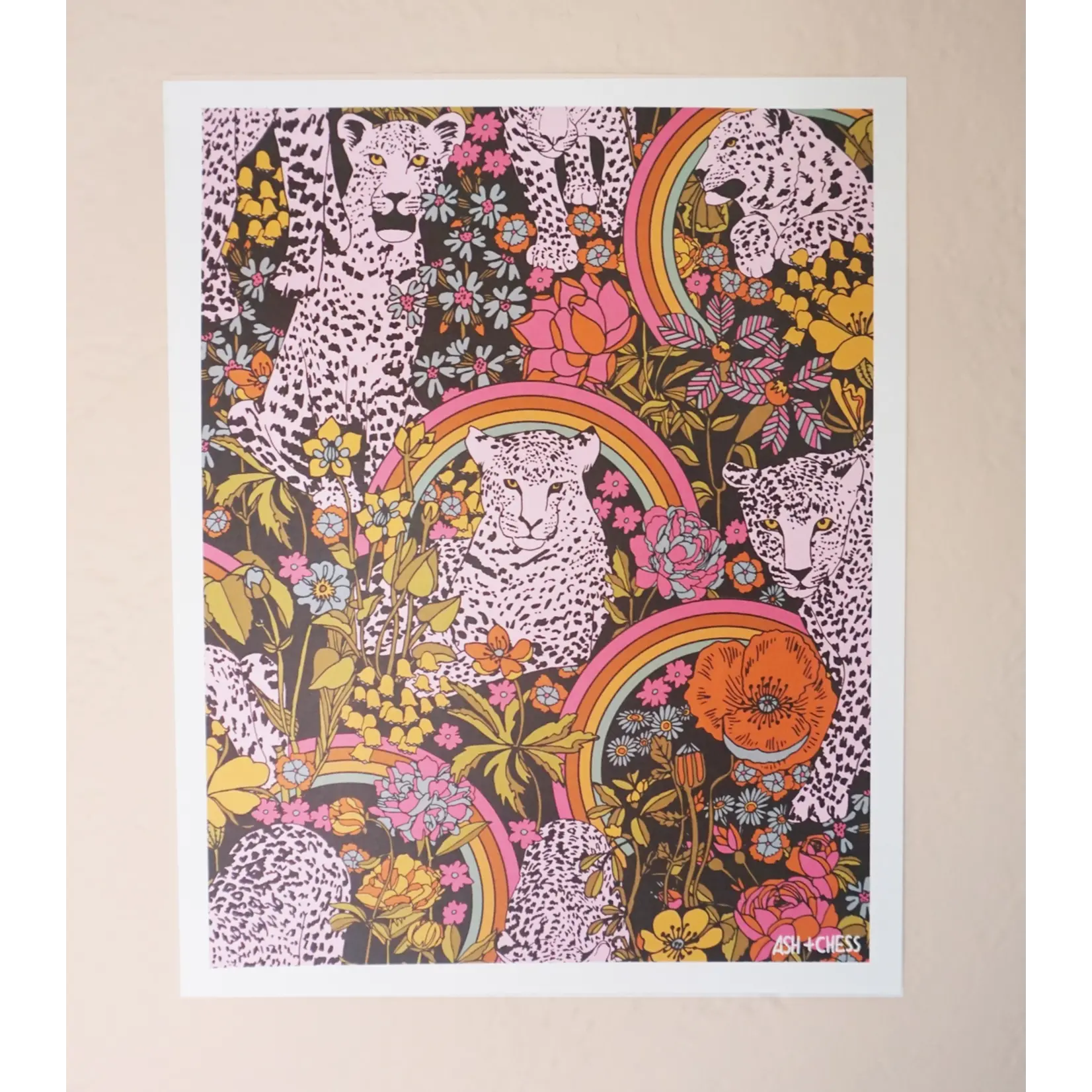 Ash + Chess Leopard Garden Mellow Print