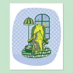 The Good Twin Knitting Frog Print