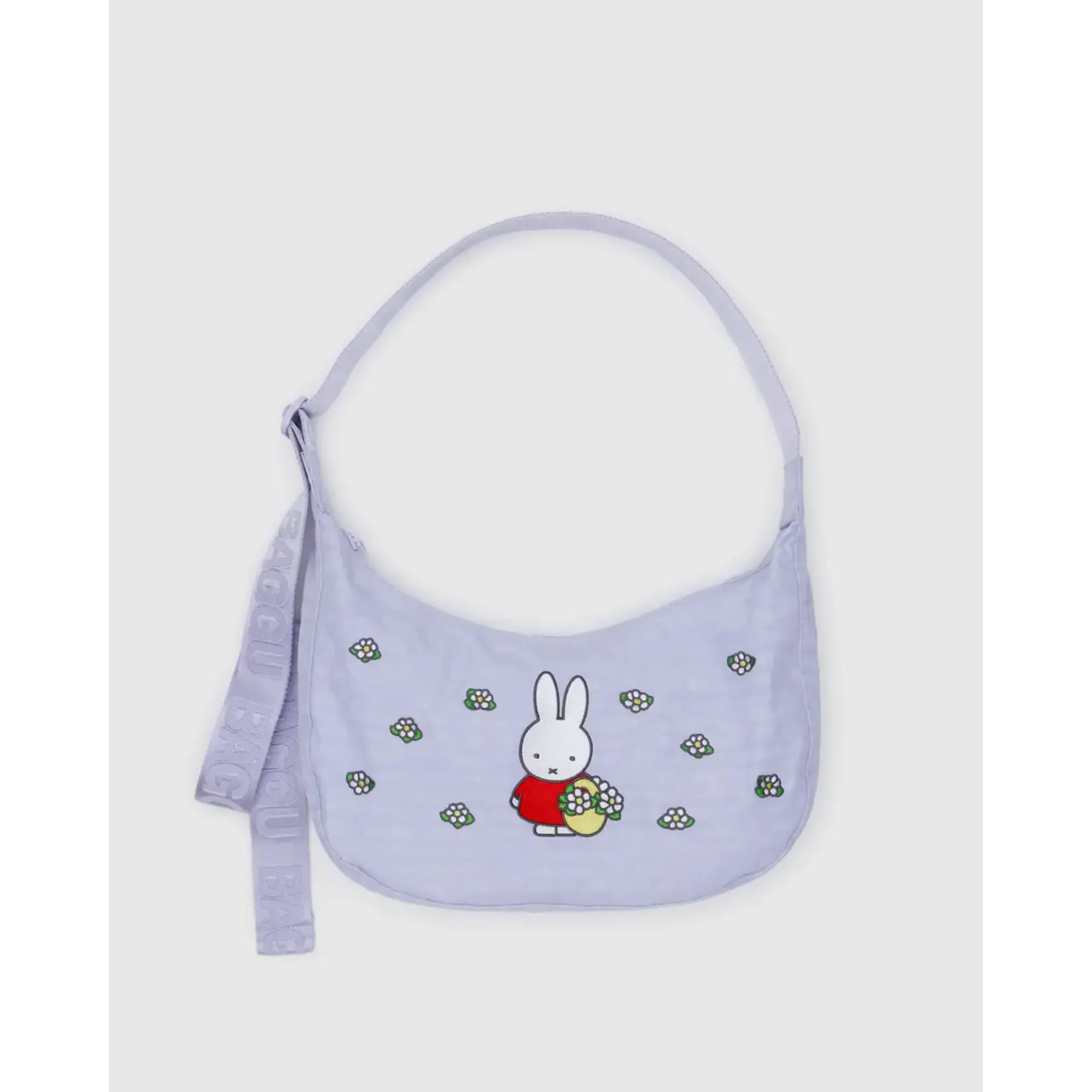 Baggu Medium Nylon Crescent Bag - Embroidered Miffy