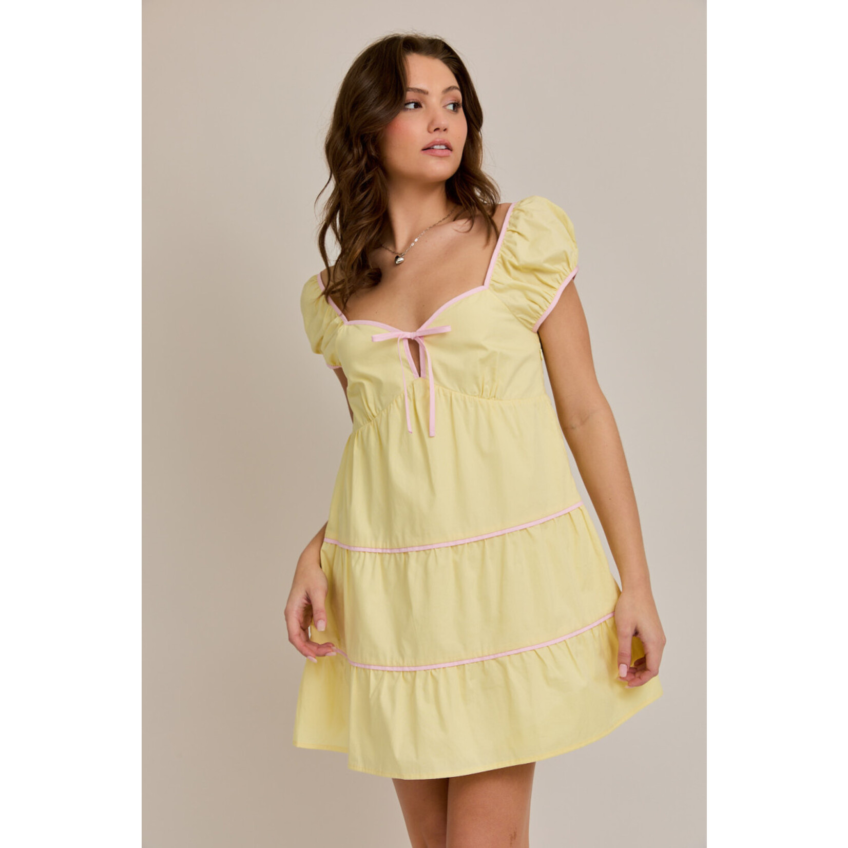Lelis Sweetheart Babydoll Mini - lemon/pink