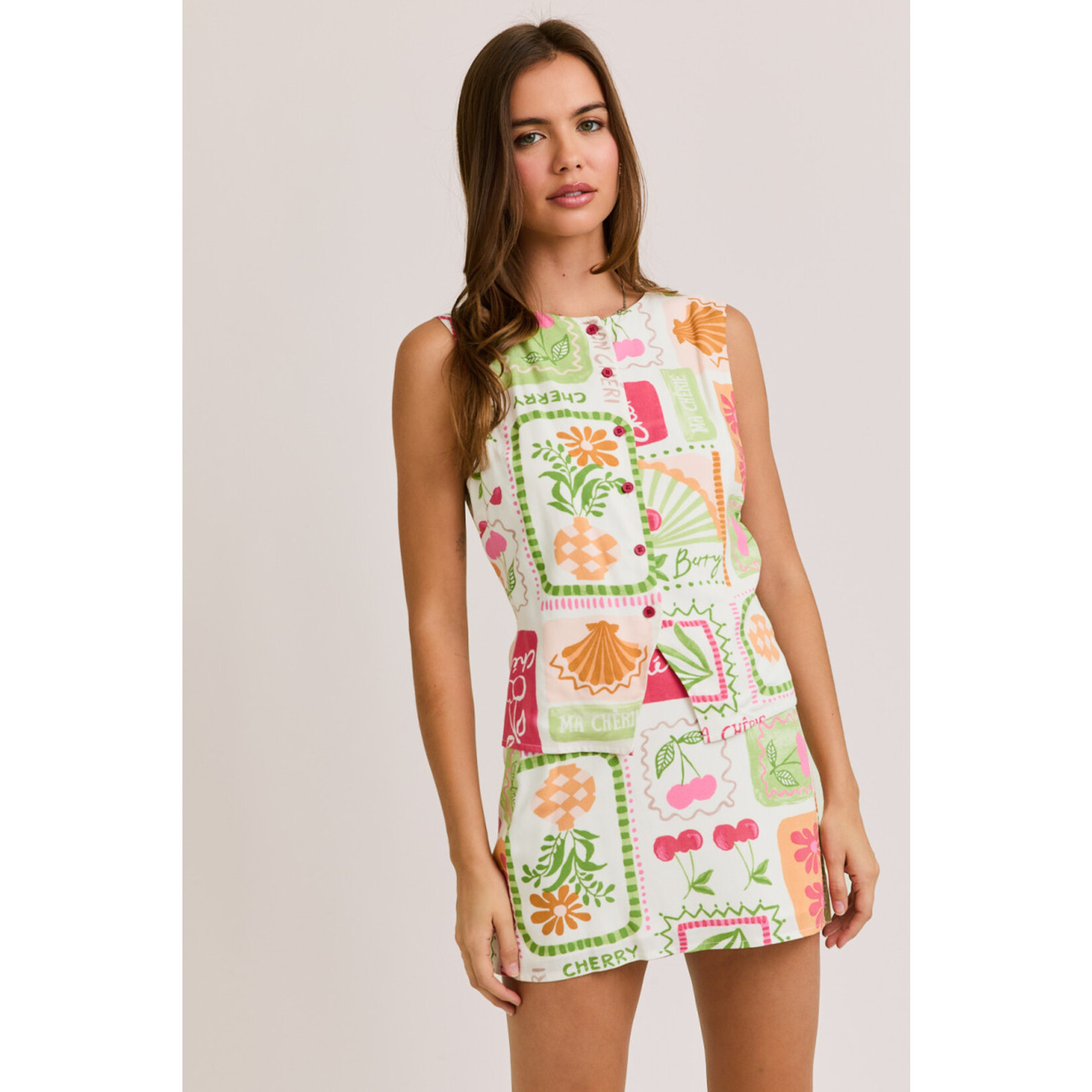 Lelis Mini Skirt w/ button down set
