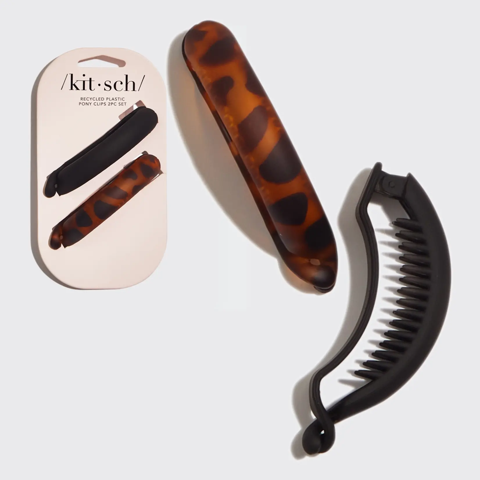 Kitsch Pony Clips 2pc- Black & Tort