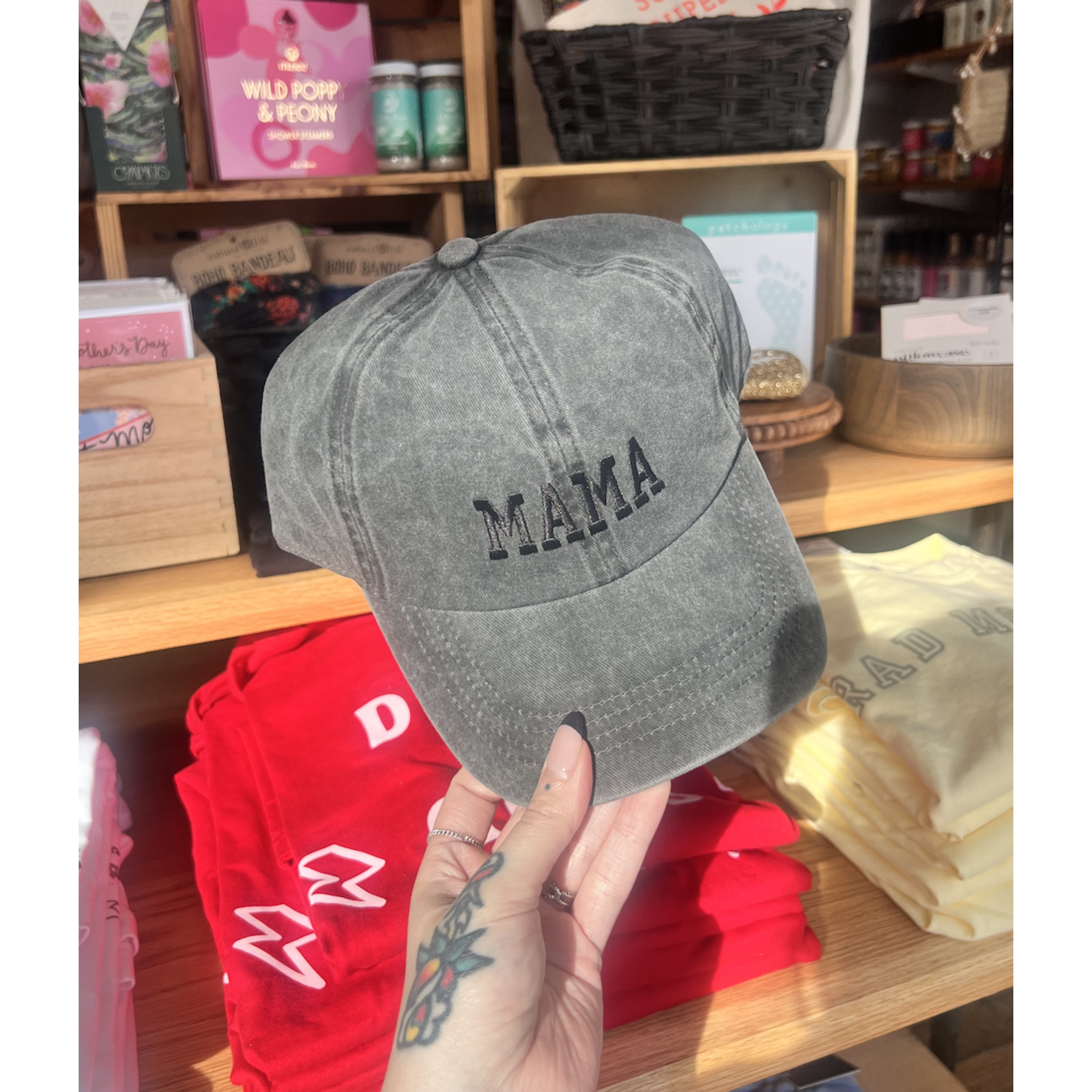 David & Young Mama Embroidered Cap-Black