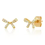 tai Pavé Cz Gold Bow Earrings