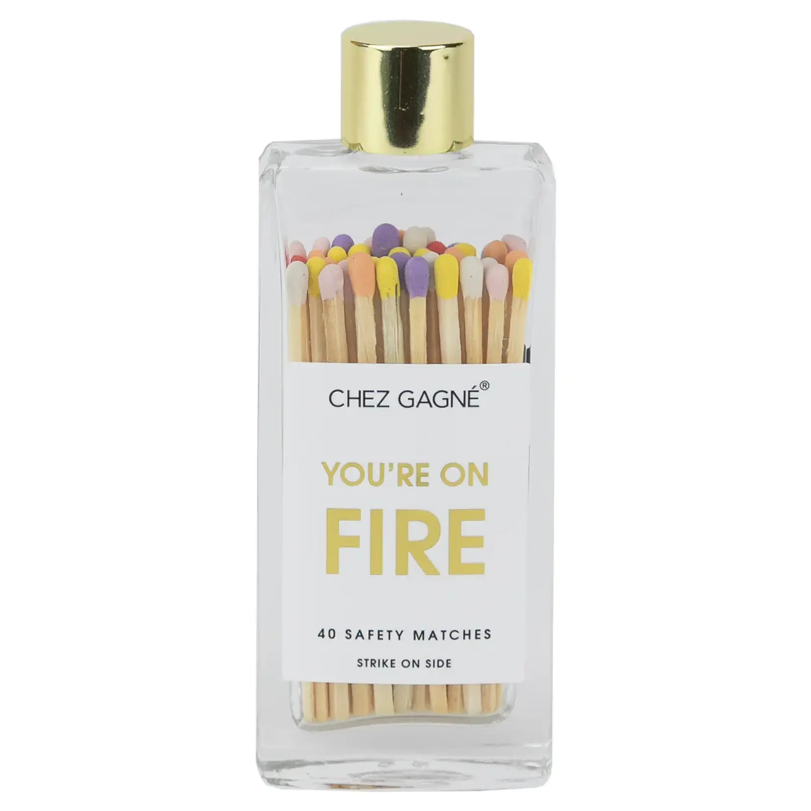 Chez Gagne You're on Fire - Glass Bottle Matches