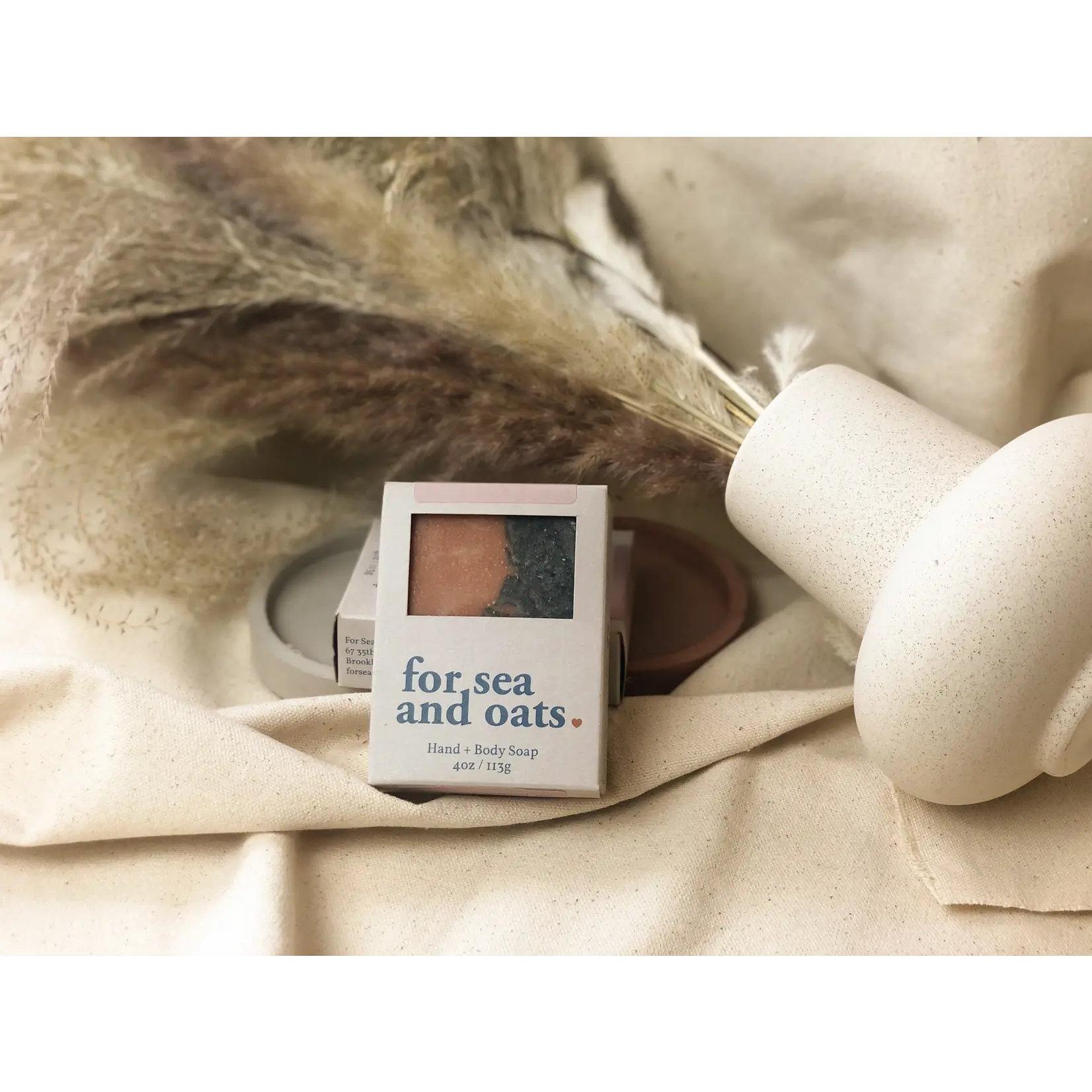 For Sea and Oats Rose & Charcoal Oat Milk Balancing Soap