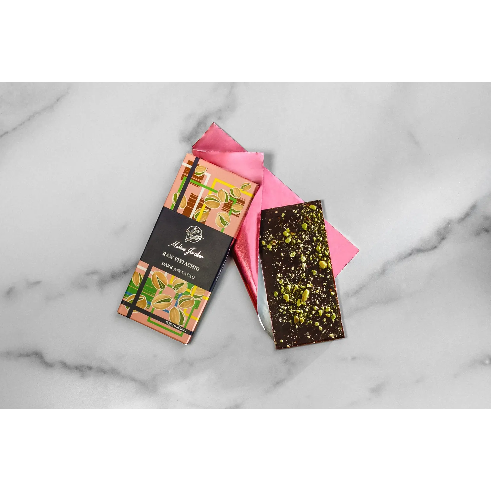 Milene Jardin Chocolatier Raw Pistachio Chocolate Bar