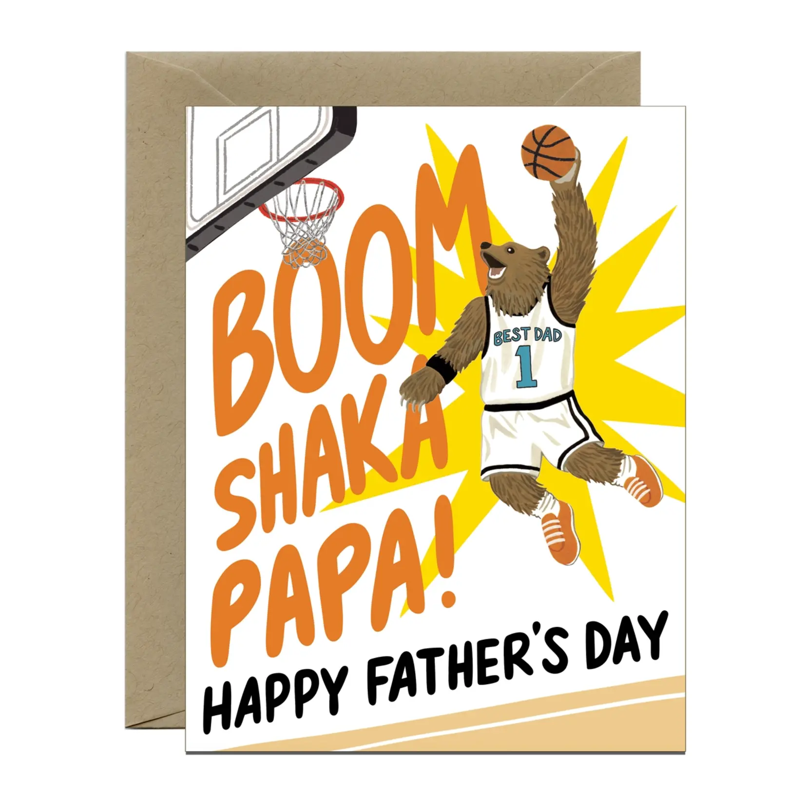 Yeppie Paper Basketball Bear Father's Day Card