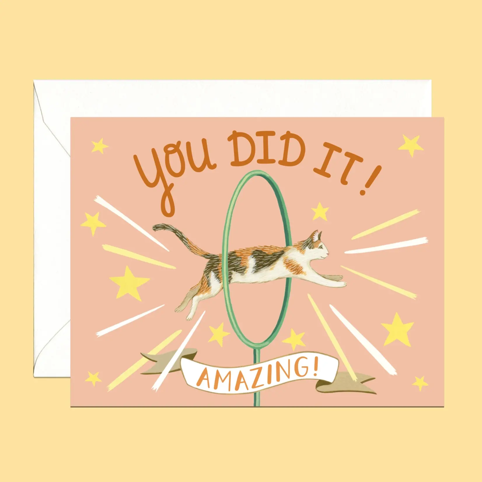Yeppie Paper Cat Hoop Congrats Card
