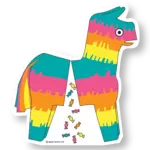 Quick Brown Fox Letterpress Piñata Sticker