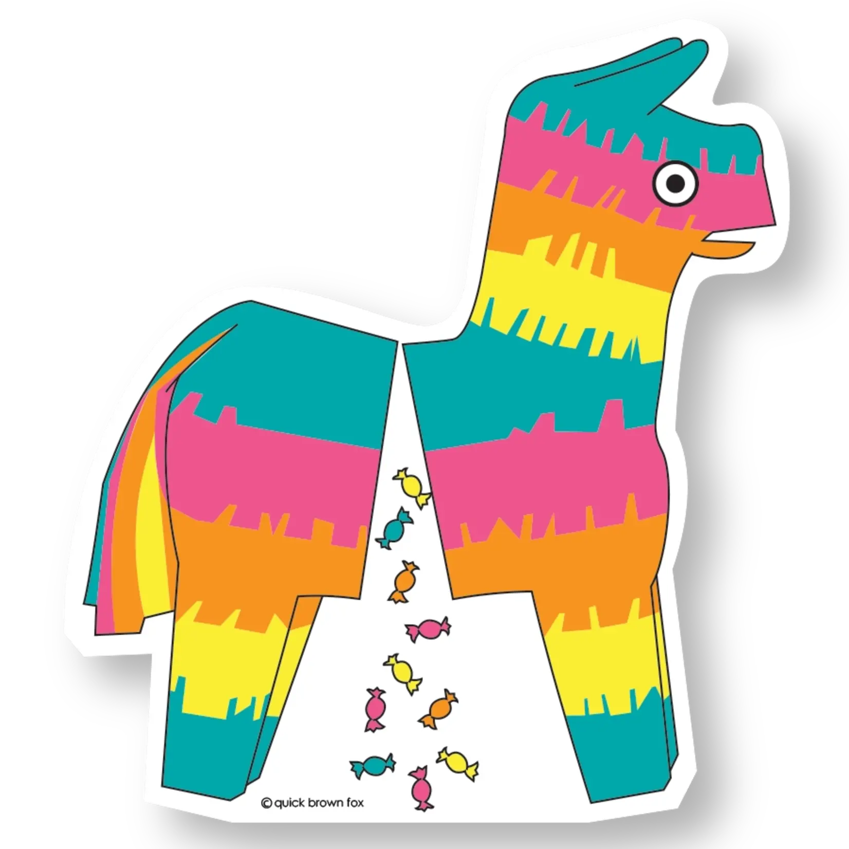 Quick Brown Fox Letterpress Piñata Sticker