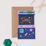 Mifkins Astro Adventures Arcade Birthday Card