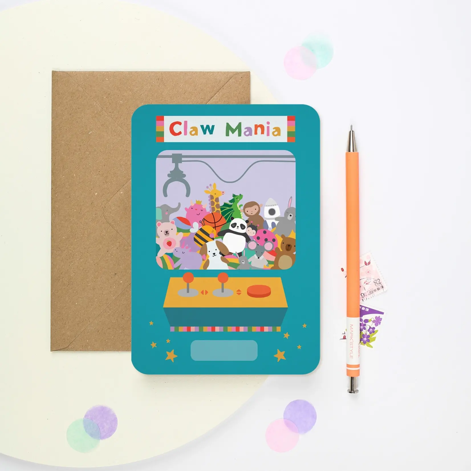 Mifkins Claw Machine Birthday Card