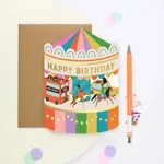 Mifkins Fairground Carousel Birthday Card
