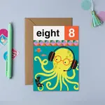 Mifkins Octopus 8th Birthday Card
