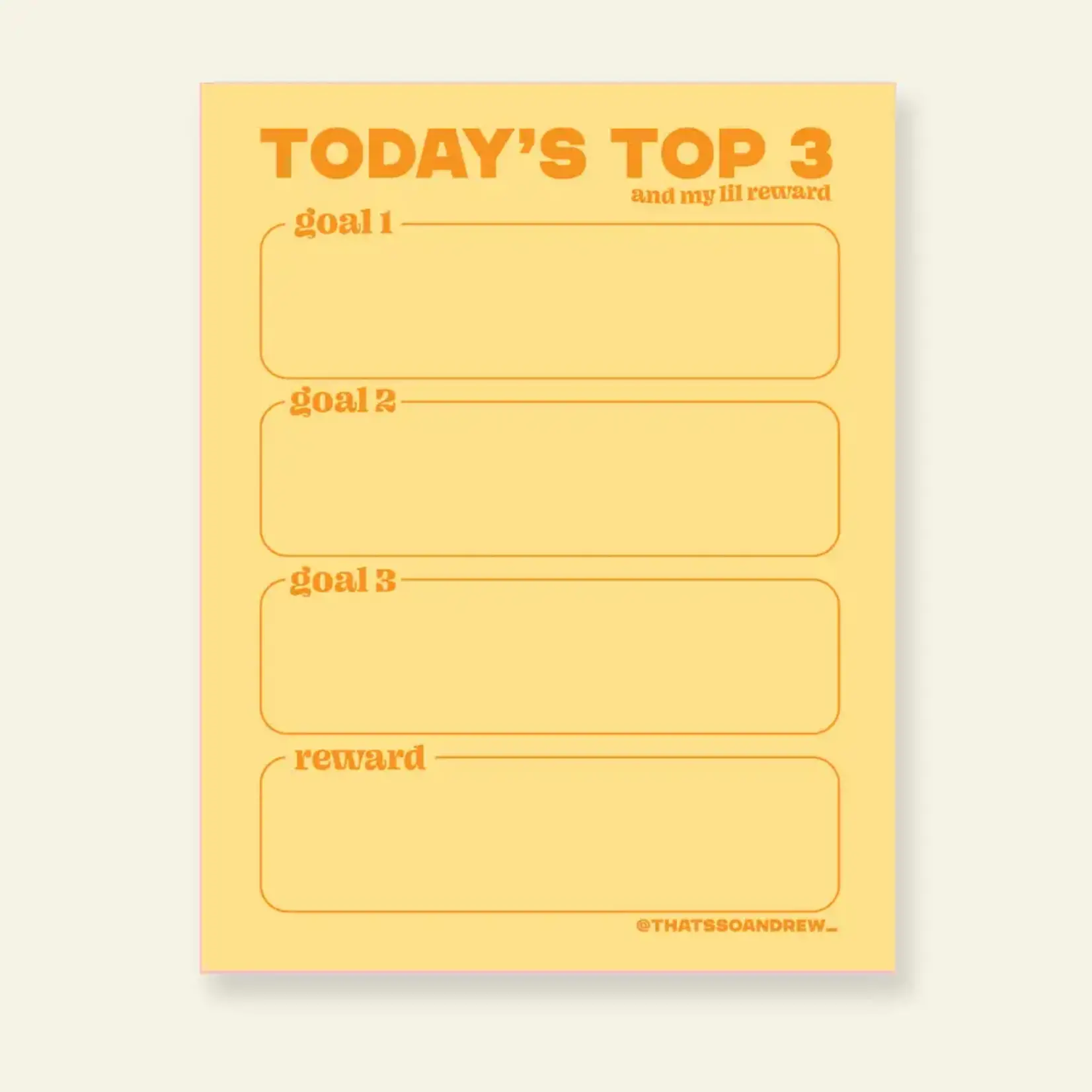 That's So Andrew Today's Top 3 Goals Notepad