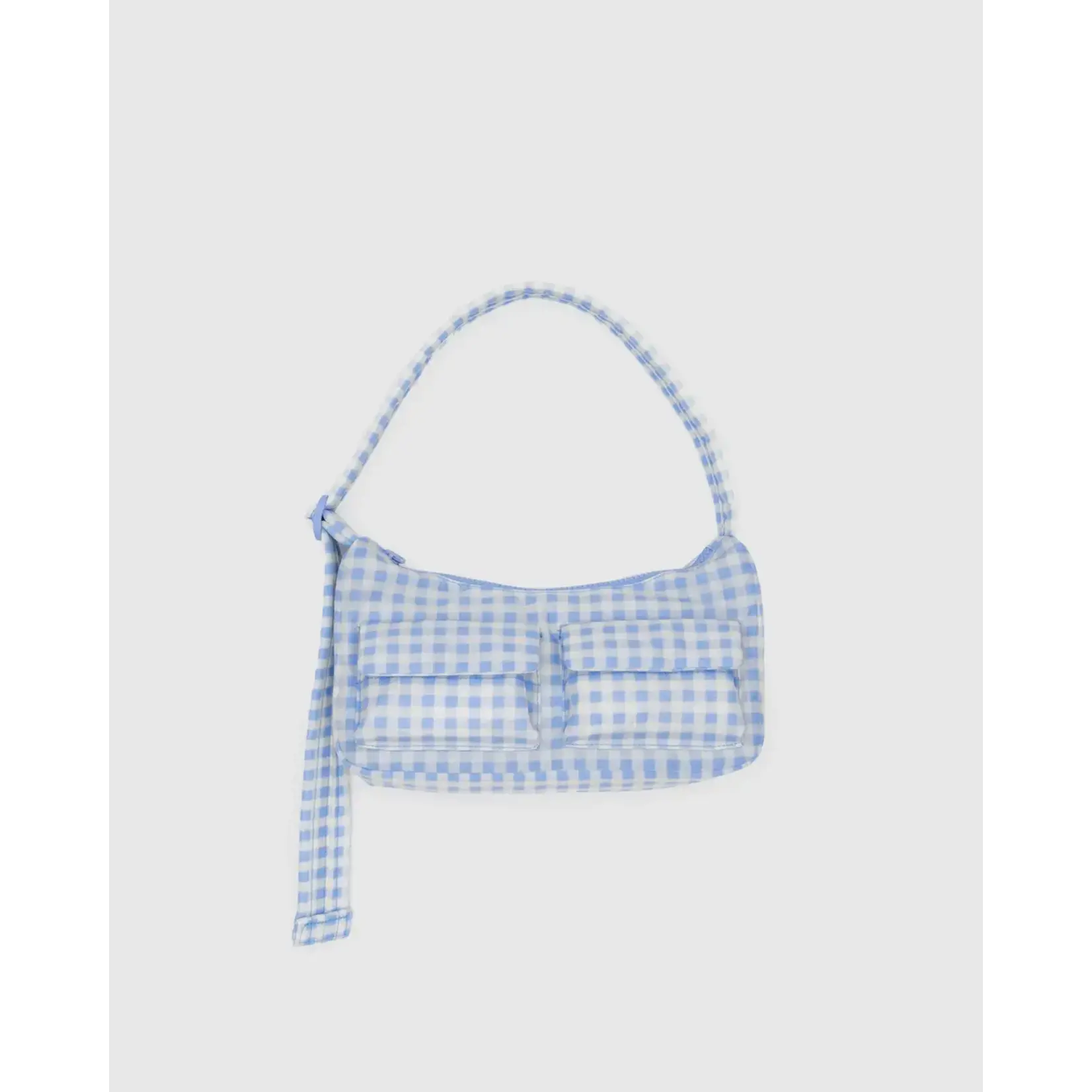 Baggu Cargo Shoulder Bag - Light Blue Gingham